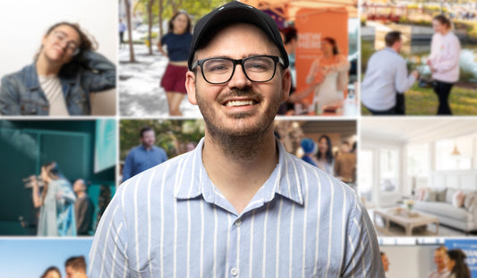 Pat Cooper Photography Tampa Bay professional photographer portrait with headshots, event photography, and real estate portfolio collage background.