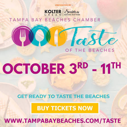 Taste of the Beaches 2026 returns October 3rd through October 11th with $10 restaurant deals across St. Pete Beach, Clearwater Beach, and coastal Pinellas County