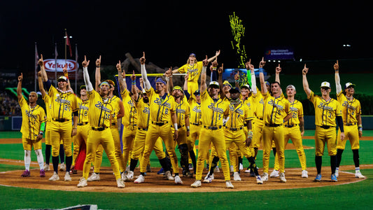 Savannah Bananas baseball team celebrates in their signature yellow uniforms as they prepare to bring Banana Ball to Tropicana Field in St. Petersburg, Florida, for two games in May 2027.