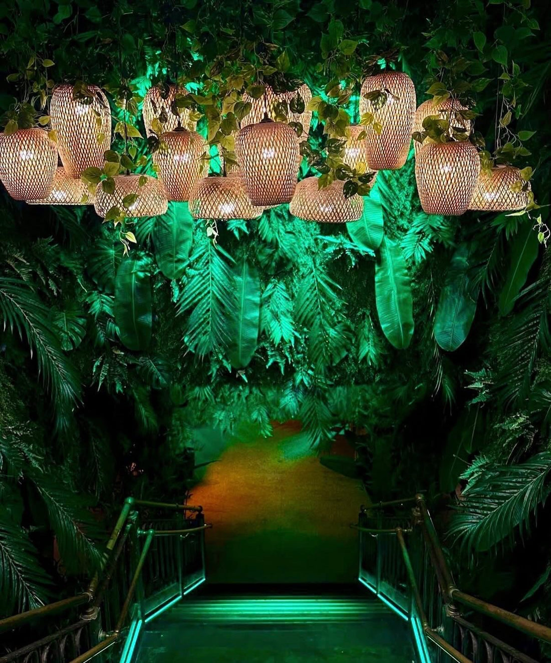 Tropical jungle-style interior walkway inside Concrete Jungle on Central Avenue in downtown St. Petersburg before its closure