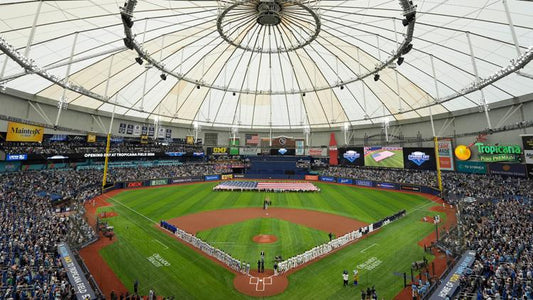 Tropicana Field in St. Petersburg Florida during Tampa Bay Rays postseason baseball ahead of the Rays Yankees Game 3 watch party