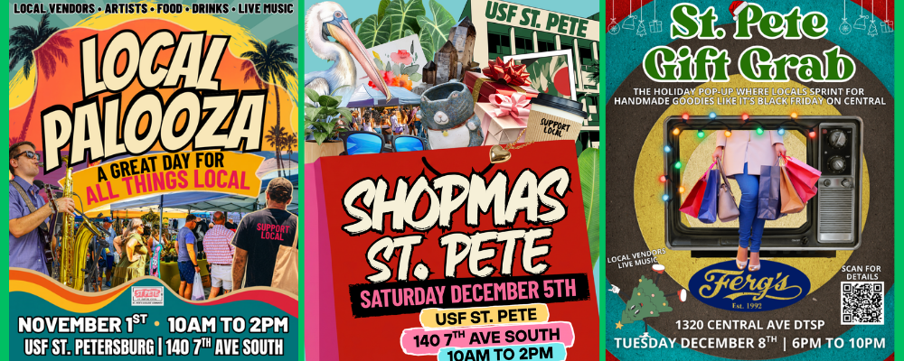 LocalPalooza, Shopmas St. Pete, and St. Pete Gift Grab annual events coming to Downtown St. Petersburg, Florida in November and December 2026
